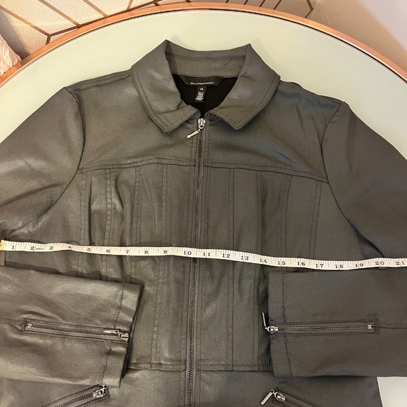 WHBM Gray Coated Moto Jacket Worn Once Like New - Picture 5 of 10